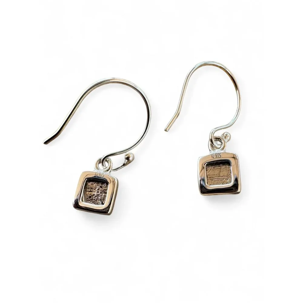Meteorite Solid 925 Sterling Silver Earrings